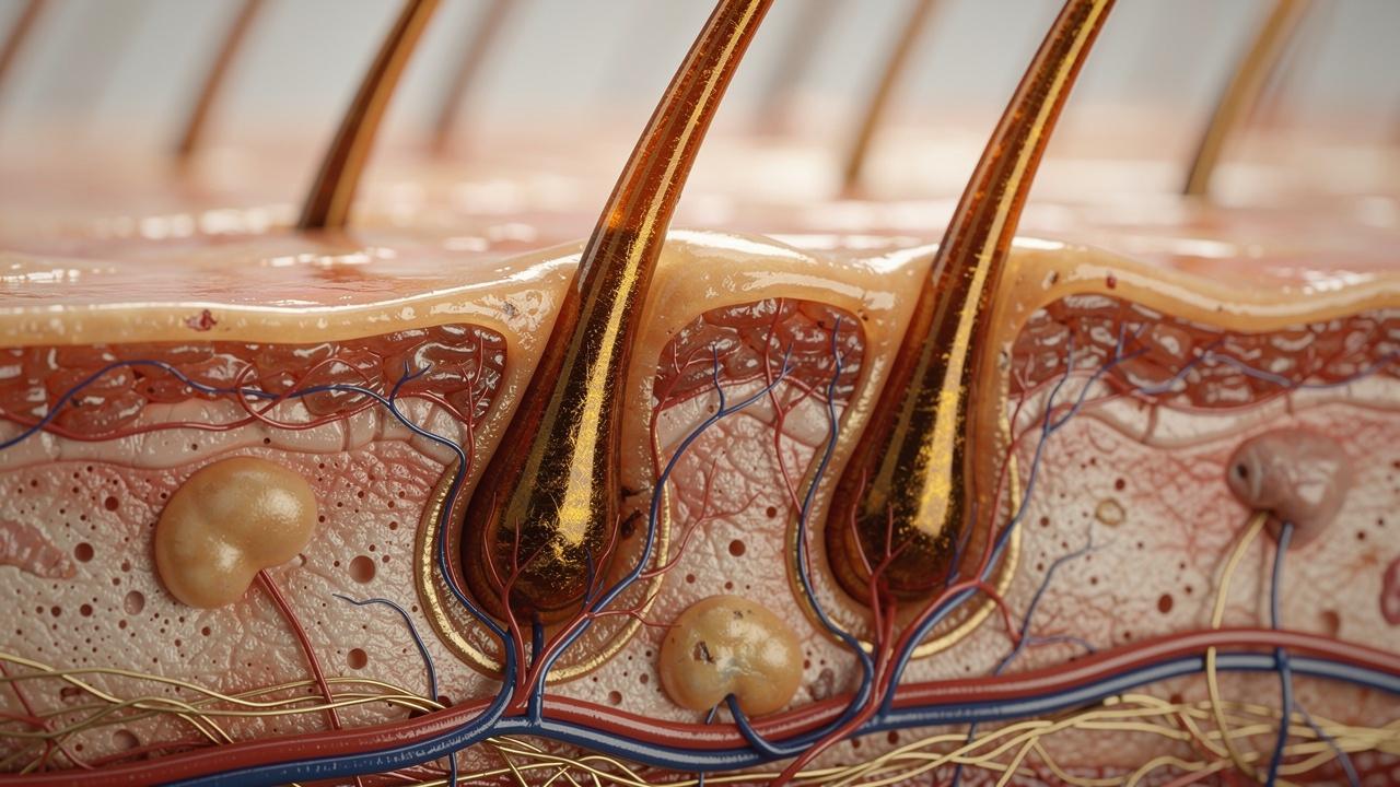 Follicules pileux en bonne santé
