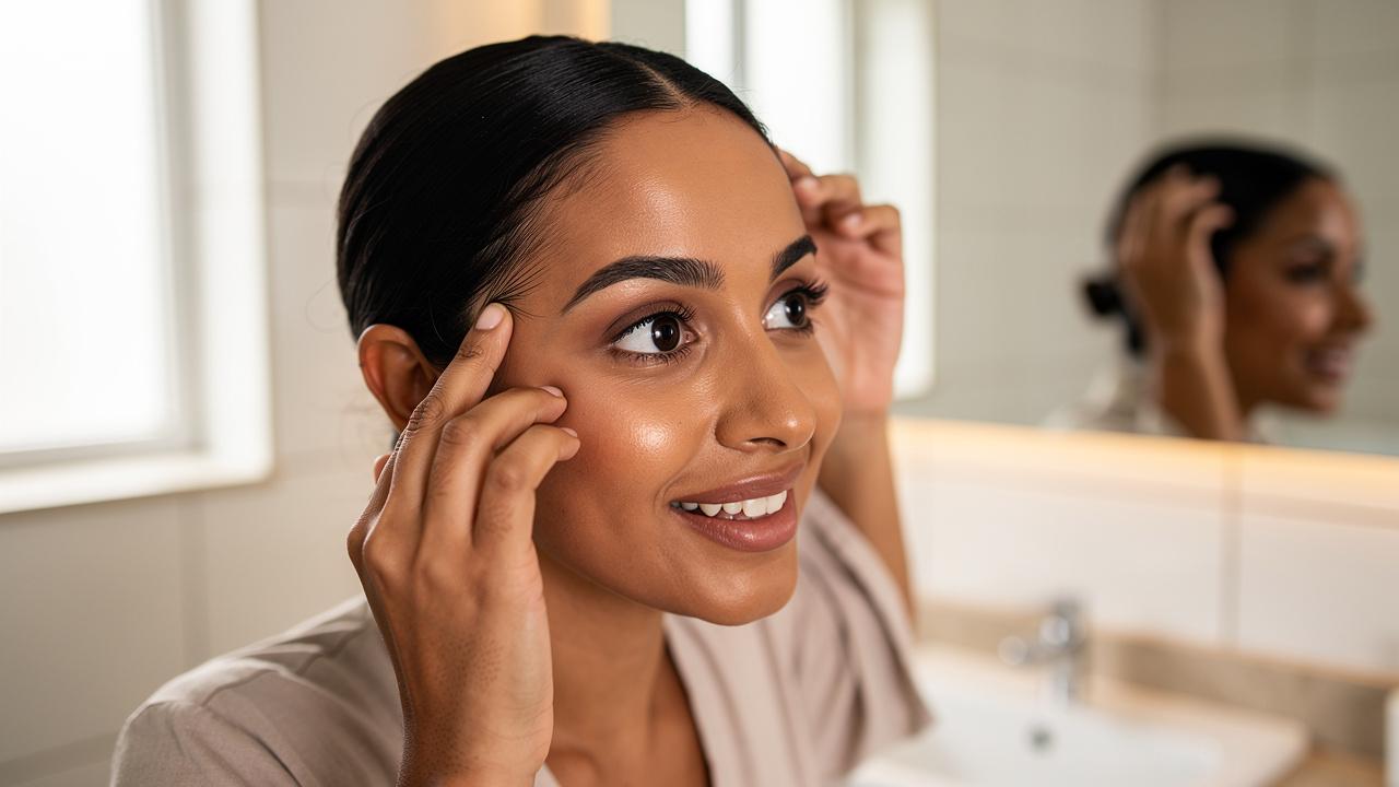 Femme marocaine constatant la repousse de ses cheveux